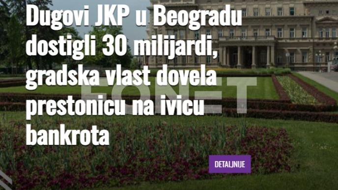Dugovi JKP 30 milijardi